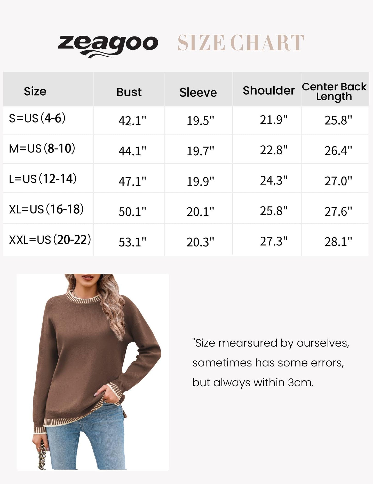 Womens Crewneck Pullover Sweater Long Sleeve Knit Side Slit