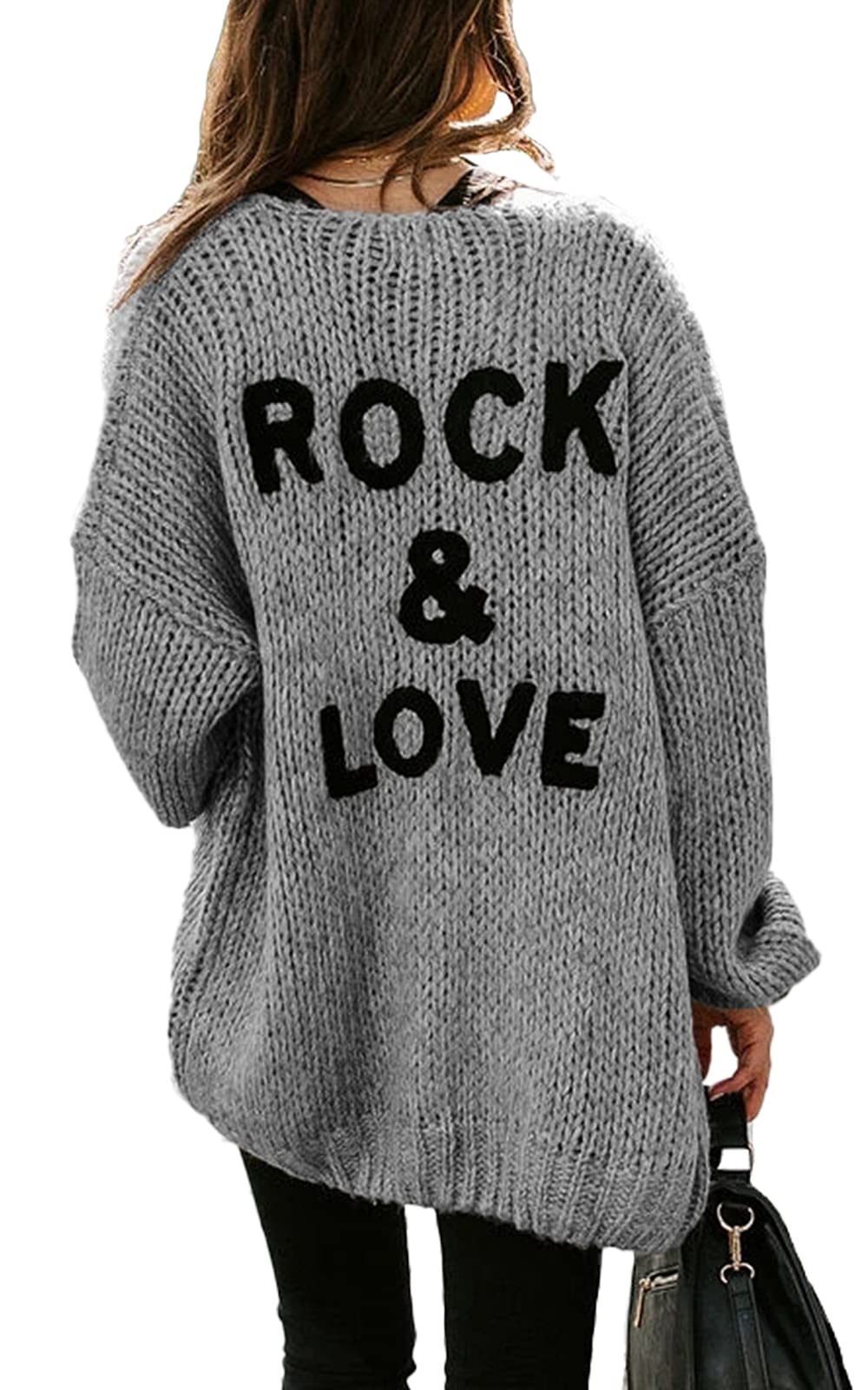 PRETTYGARDEN Women's Long Sleeve Open Front Knit Cardigans Sweaters Soft Loose Draped Coat Outerwear