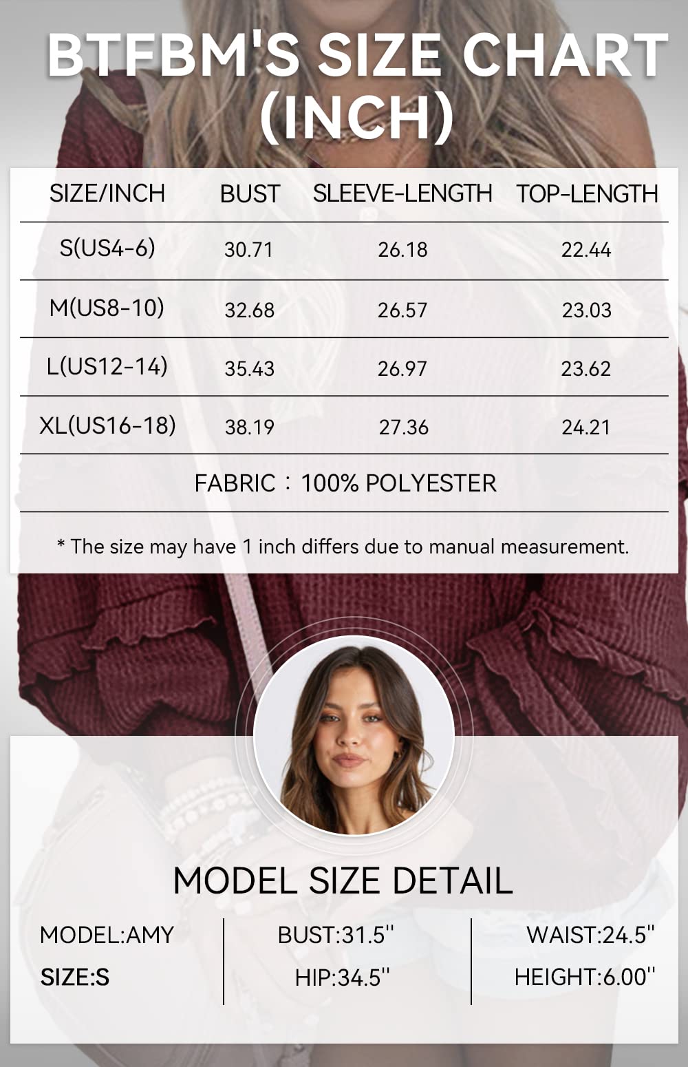 Women’s V Neck Long Sleeve Blouse Loose Fit Tunics Ruffles Off Shoulder Waffle Knit Solid Color Tops