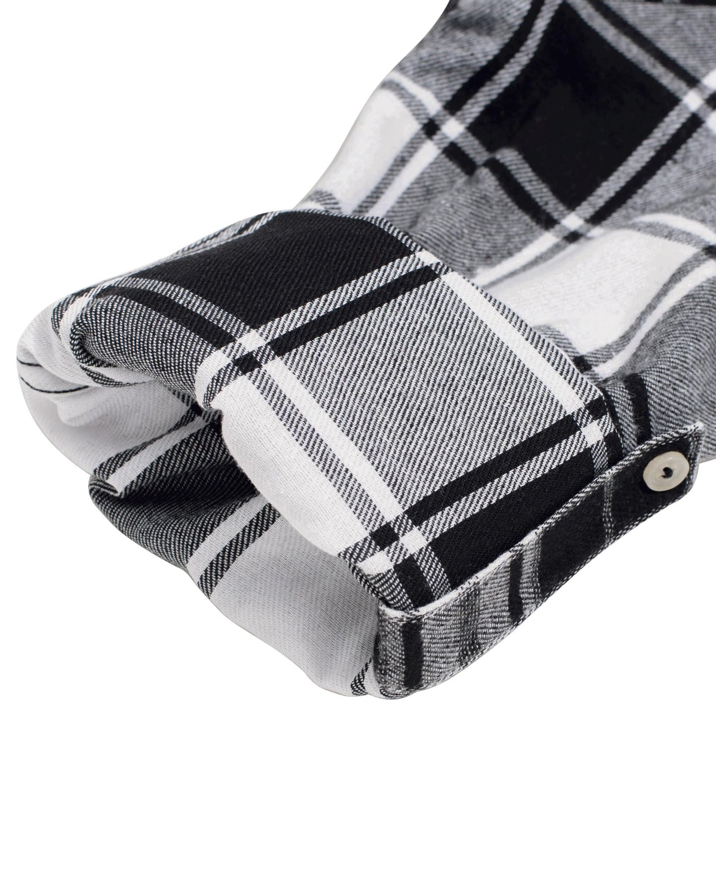 Womens Plaid Flannel Shirts Long Sleeve Roll Up Casual Button Down Shirt