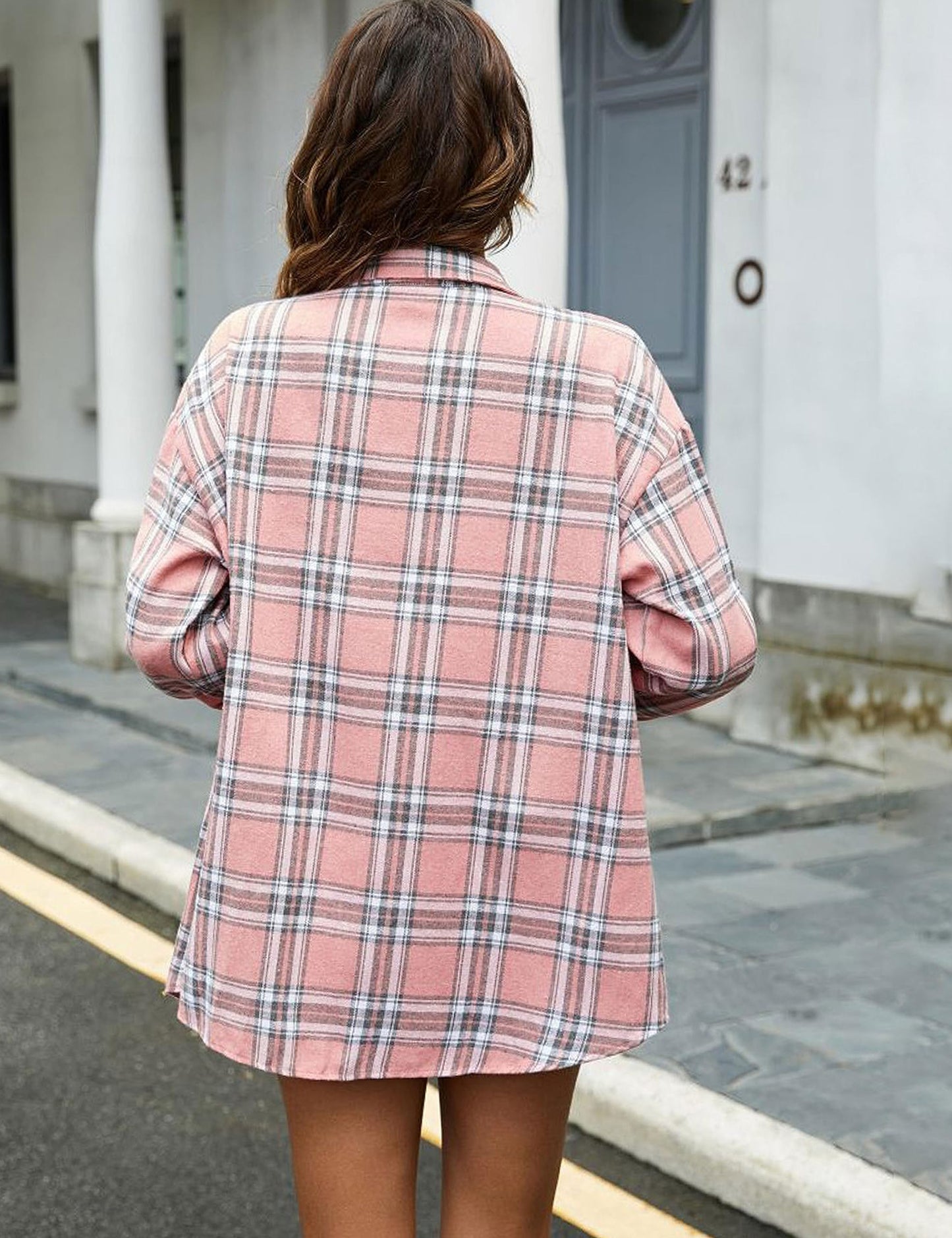 Plaid Flannel Shirts for Women Oversized Long Sleeve Button Down Buffalo Plaid Shirt Blouse Tops