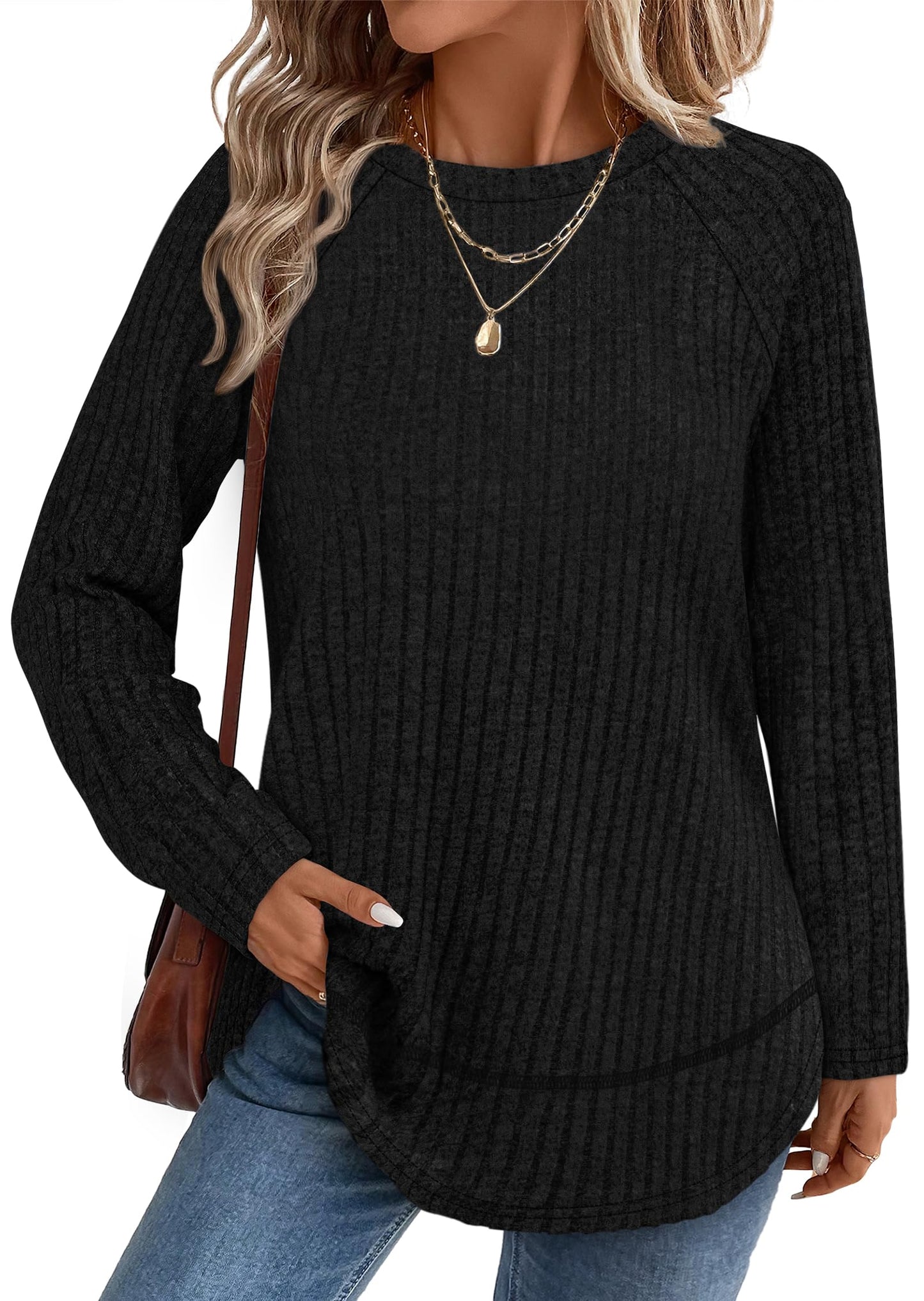 Long Sleeve Shirts for Women Fall Sweaters Lightweight Trendy Tops