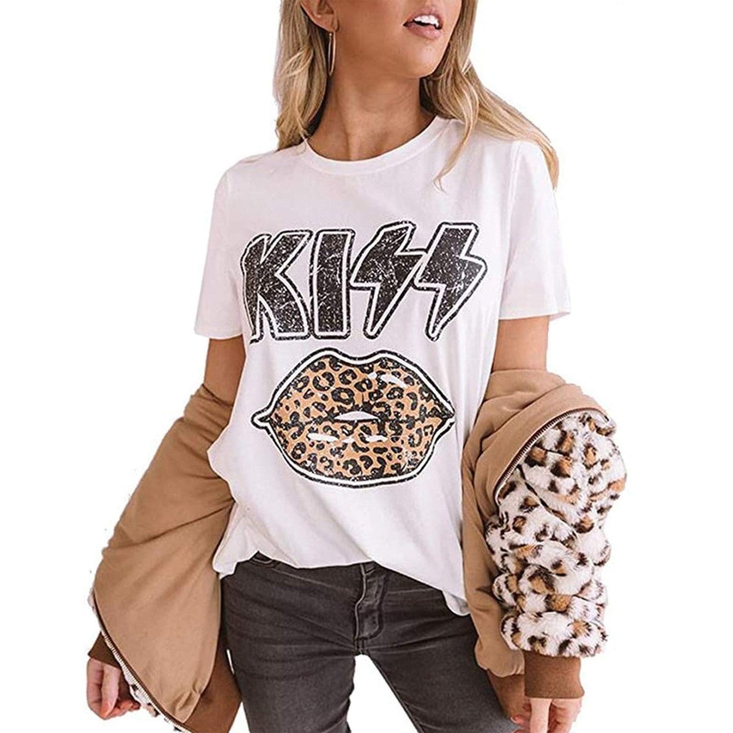 Women's Fitted Vintage Rock Band Country Music Short Sleeve T-Shirts