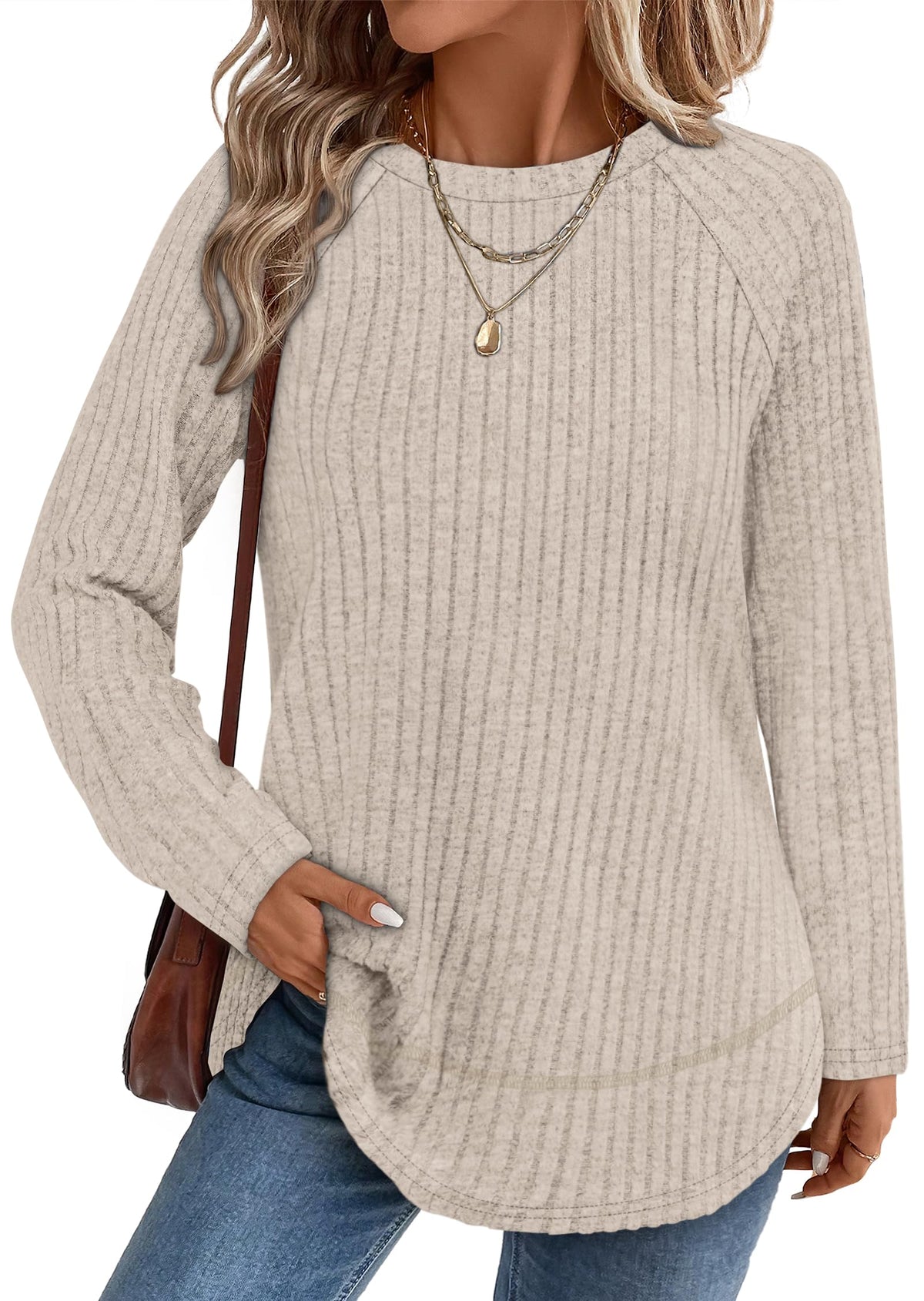 Long Sleeve Shirts for Women Fall Sweaters Lightweight Trendy Tops