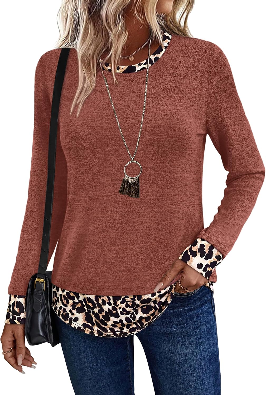Womens Long Sleeve Shirts Lightweight Tunic Tops