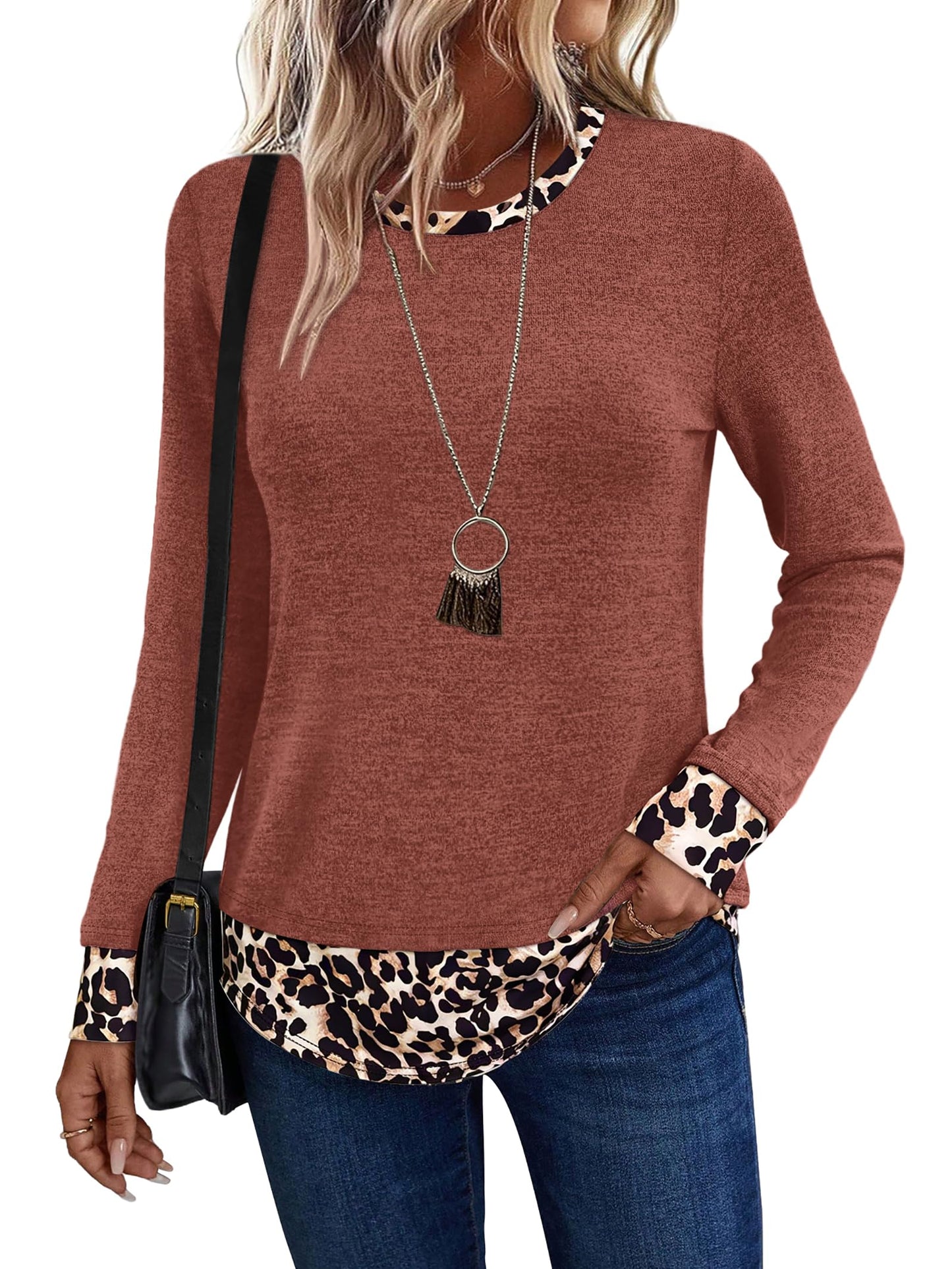 Womens Long Sleeve Shirts Lightweight Tunic Tops