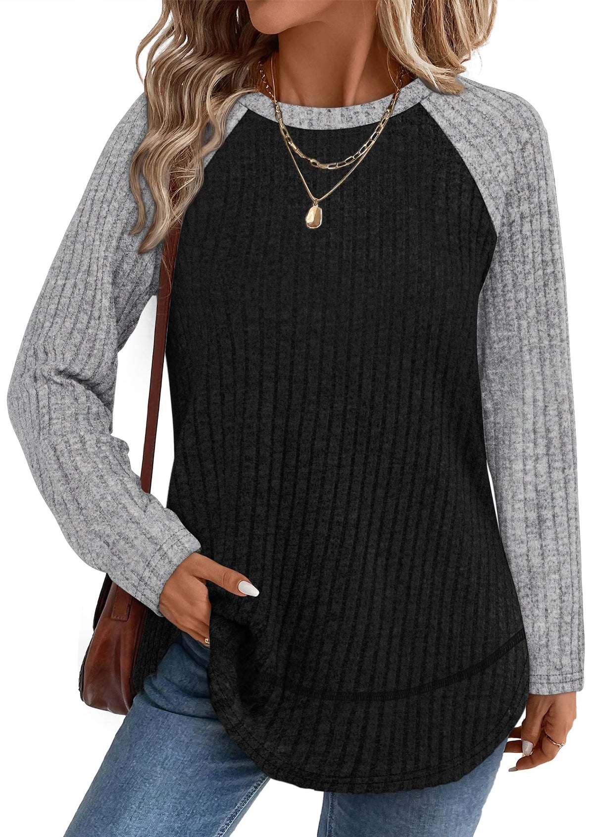 Long Sleeve Shirts for Women Fall Sweaters Lightweight Trendy Tops