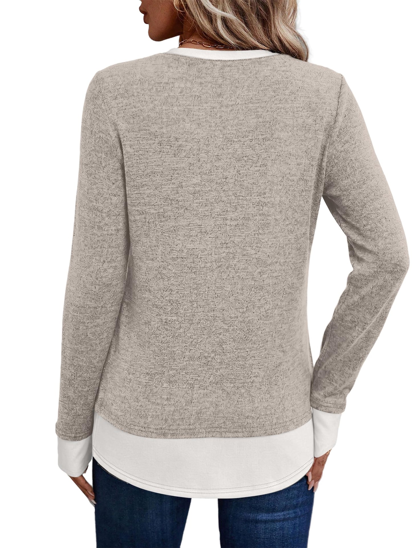 Womens Long Sleeve Shirts Lightweight Tunic Tops