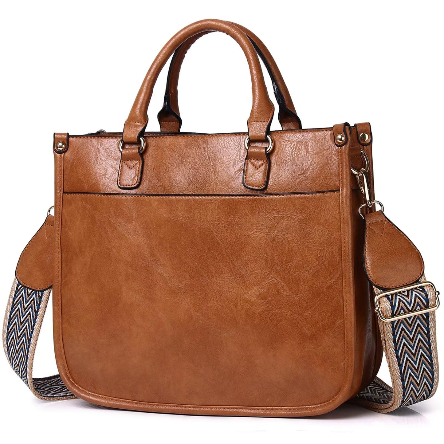 Vegan Leather Crossbody Bags for Women, Crossbody Purse with Guitar Strap Zipped Pockets Handbag