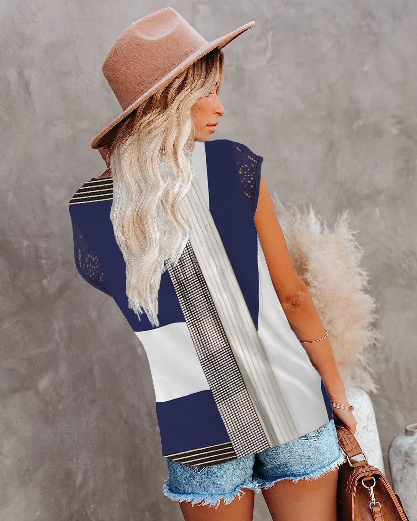 Womens Cap Sleeve Tops 2024 Trendy Floral Print Summer Tops Loose Fit Lace T Shirts Blouses