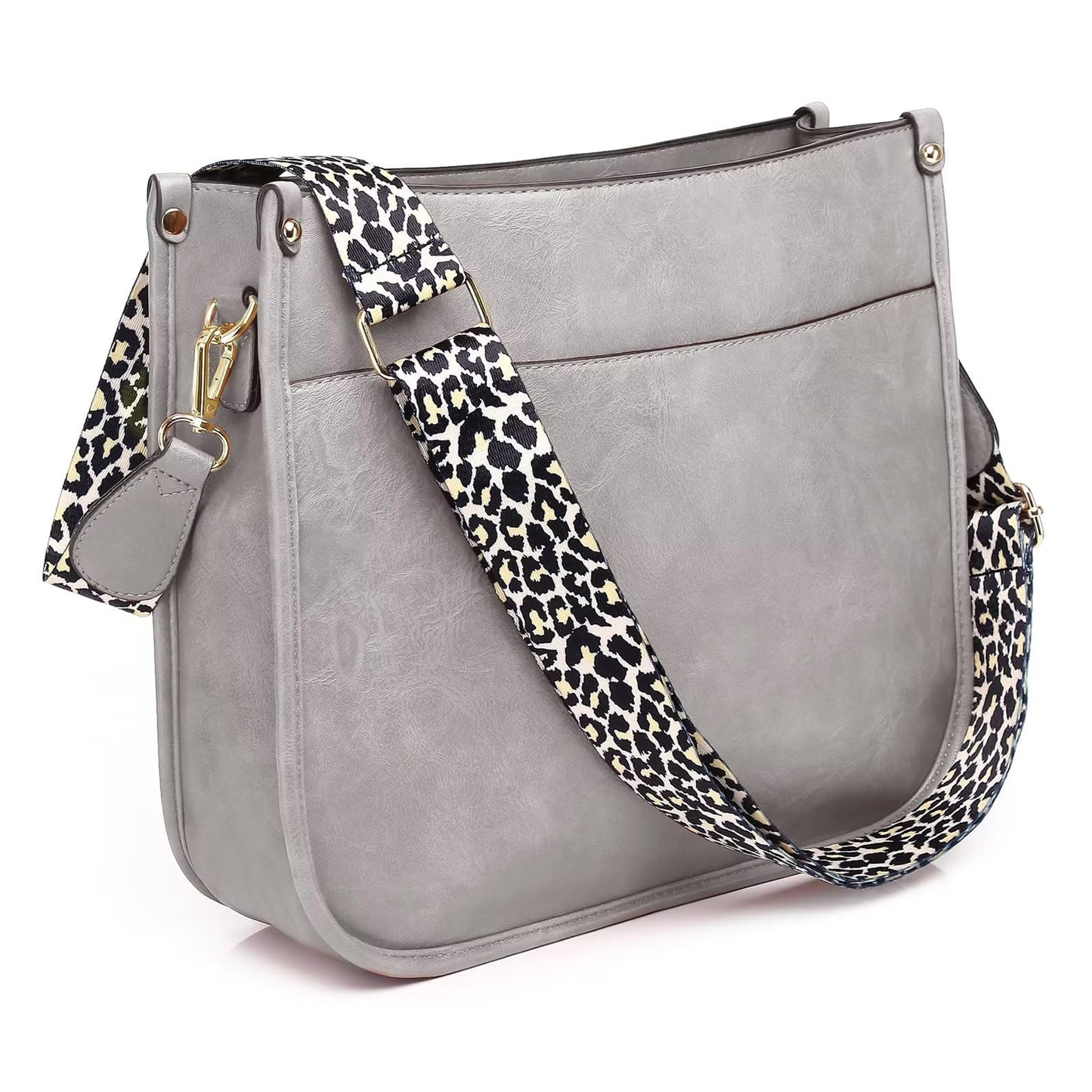 Vegan Leather Crossbody Bags for Women, Crossbody Purse with Guitar Strap Zipped Pockets Handbag