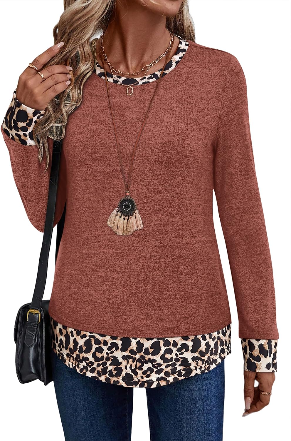 Womens Long Sleeve Shirts Lightweight Tunic Tops