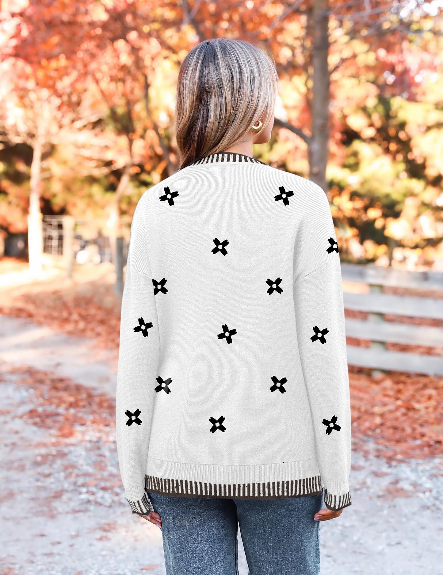 Womens Crewneck Pullover Sweater Long Sleeve Knit Side Slit
