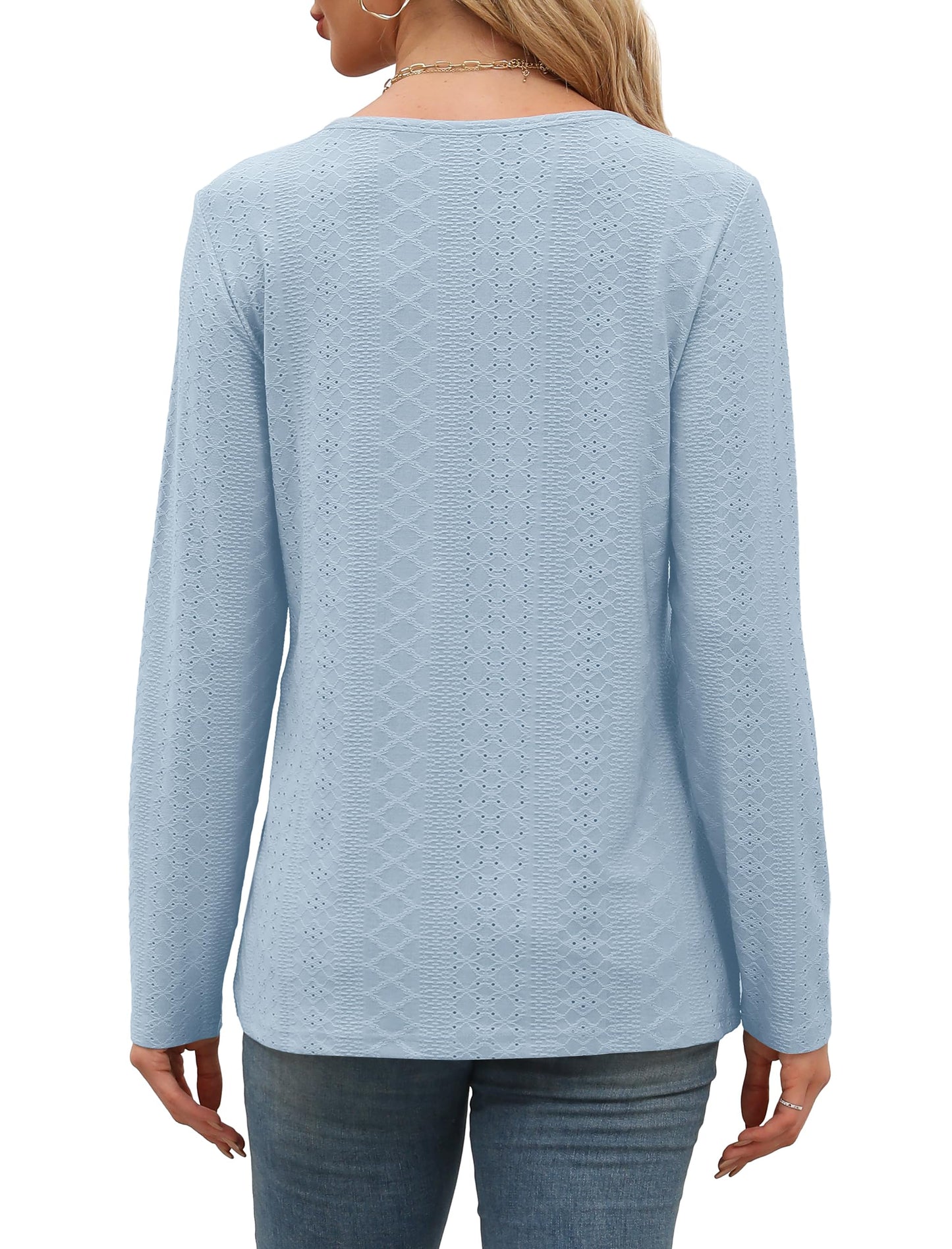 Womens Long Sleeve T Shirts Fashion Tops Comfy Basic Tees Plain Tshirts