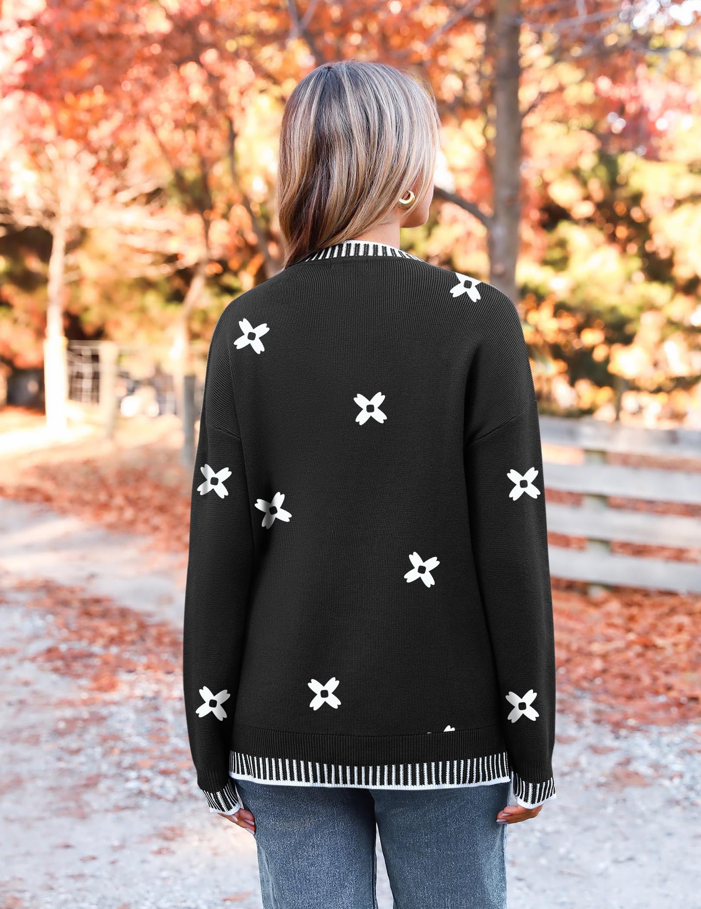 Womens Crewneck Pullover Sweater Long Sleeve Knit Side Slit
