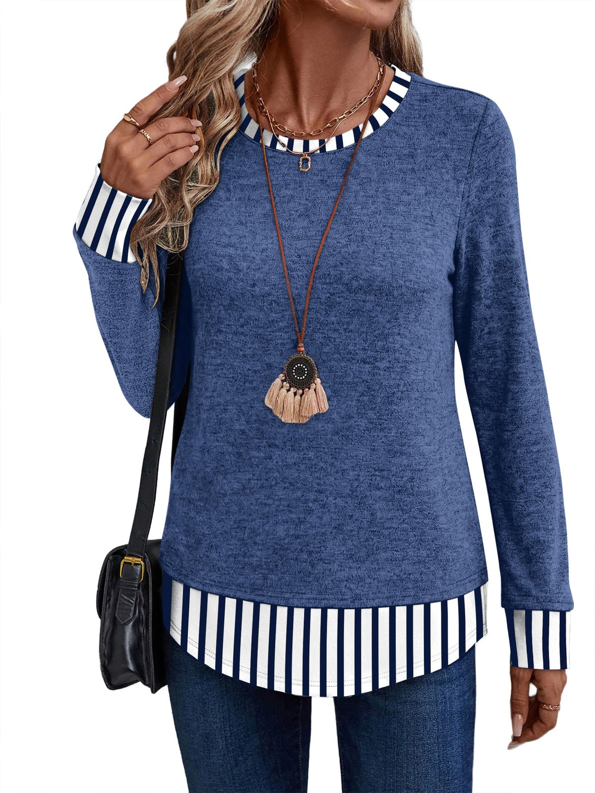Womens Long Sleeve Shirts Lightweight Tunic Tops