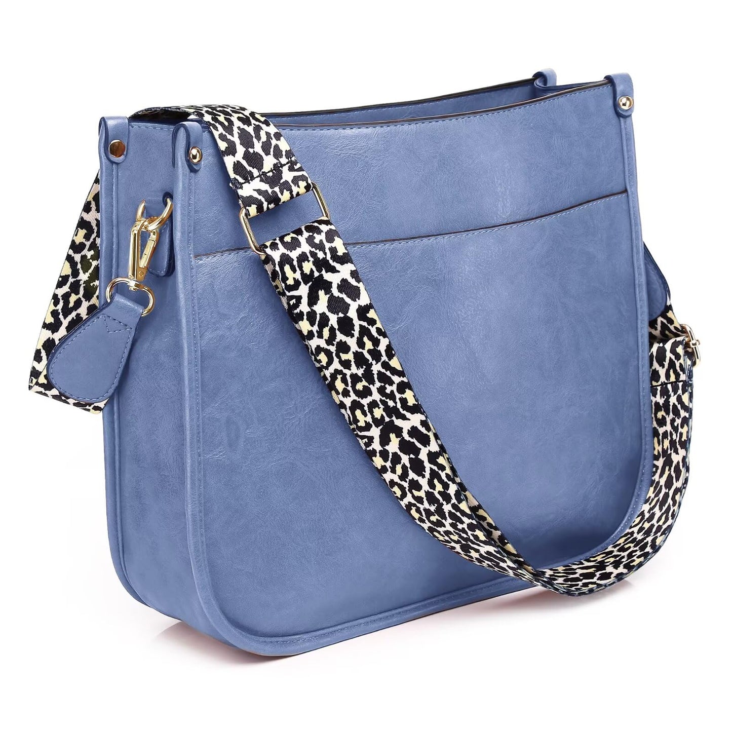 Vegan Leather Crossbody Bags for Women, Crossbody Purse with Guitar Strap Zipped Pockets Handbag