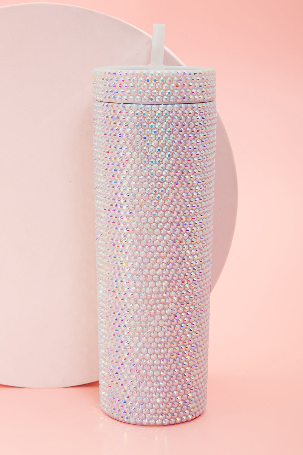 Silver Full Rhinestone Straw Cup