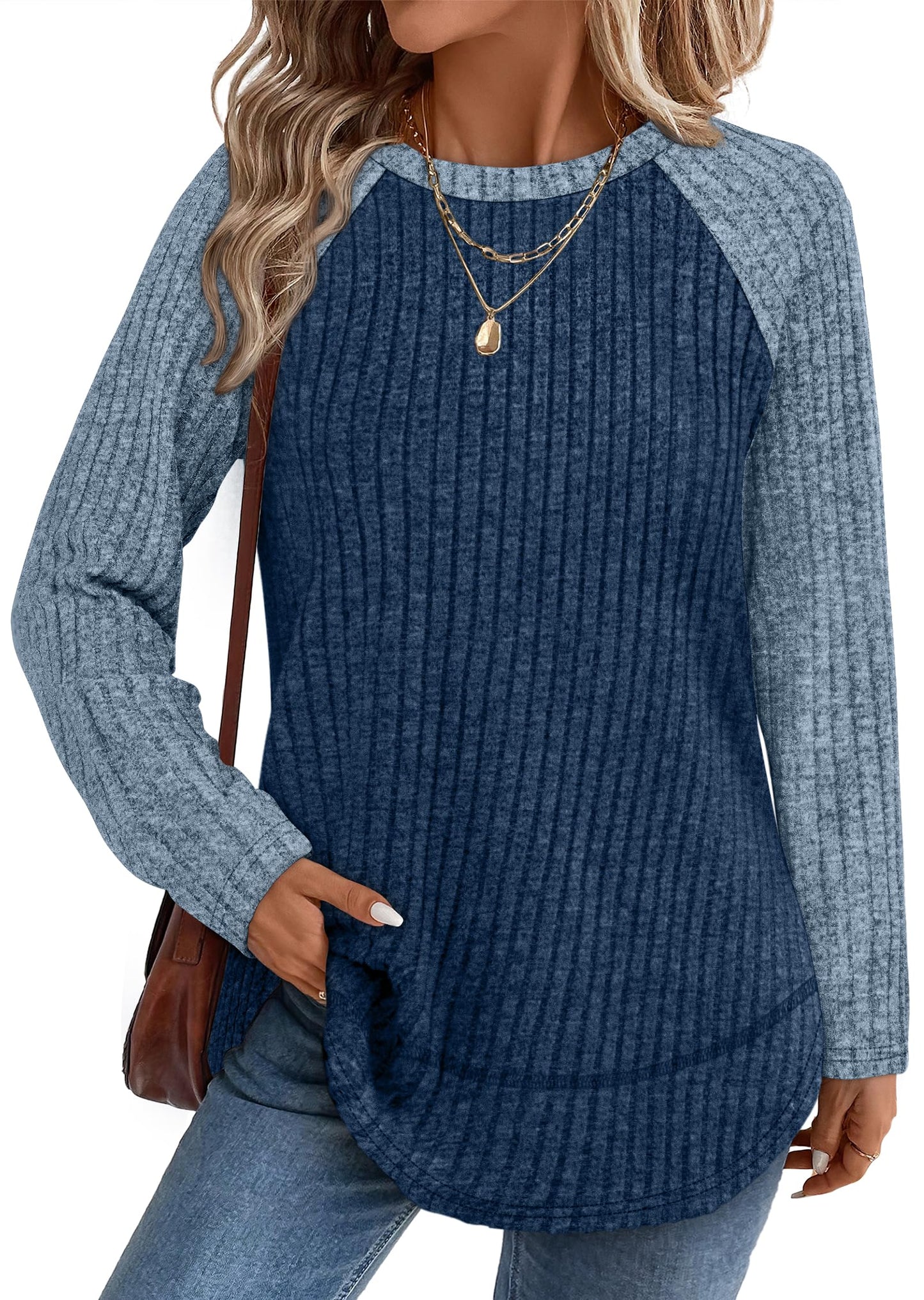 Long Sleeve Shirts for Women Fall Sweaters Lightweight Trendy Tops