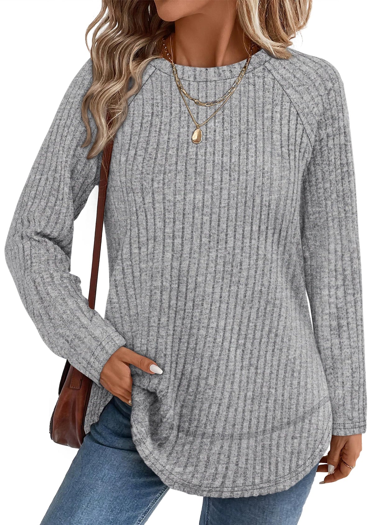 Long Sleeve Shirts for Women Fall Sweaters Lightweight Trendy Tops