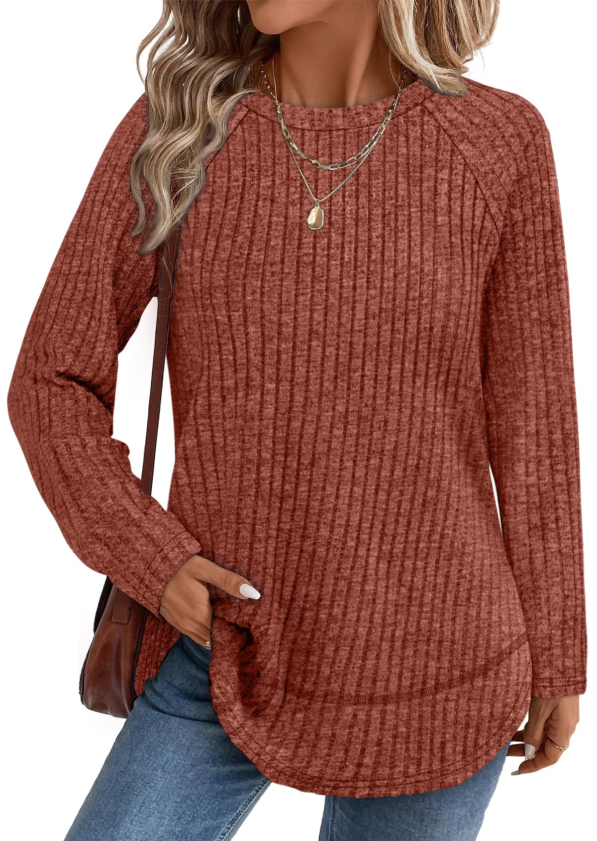 Long Sleeve Shirts for Women Fall Sweaters Lightweight Trendy Tops