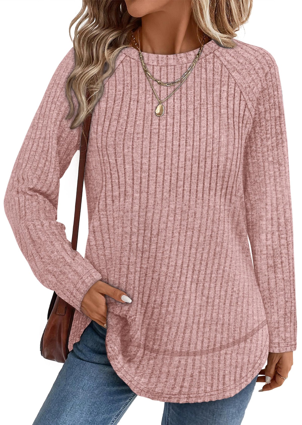 Long Sleeve Shirts for Women Fall Sweaters Lightweight Trendy Tops