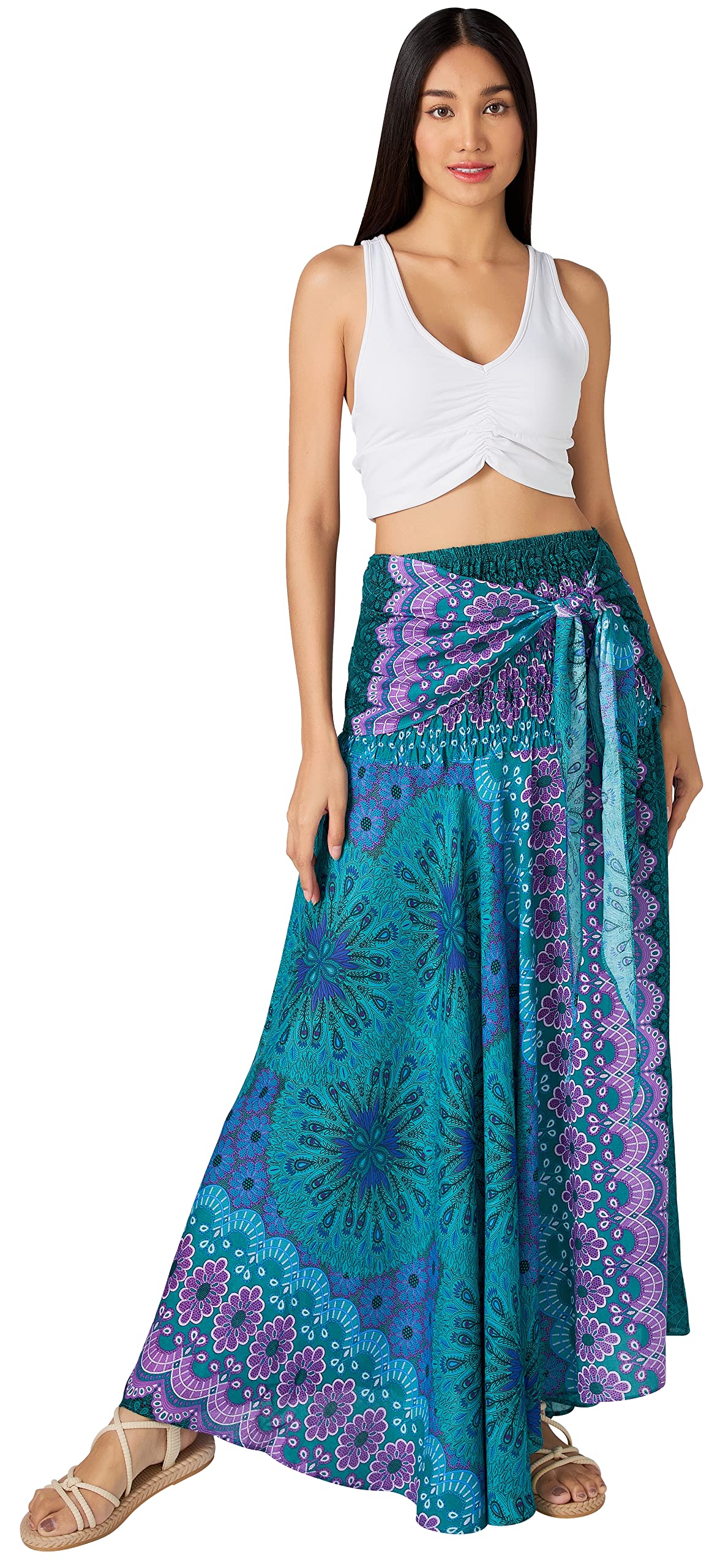 Long Boho Skirts for Women - Bohemian Hippie Maxi Summer Skirt
