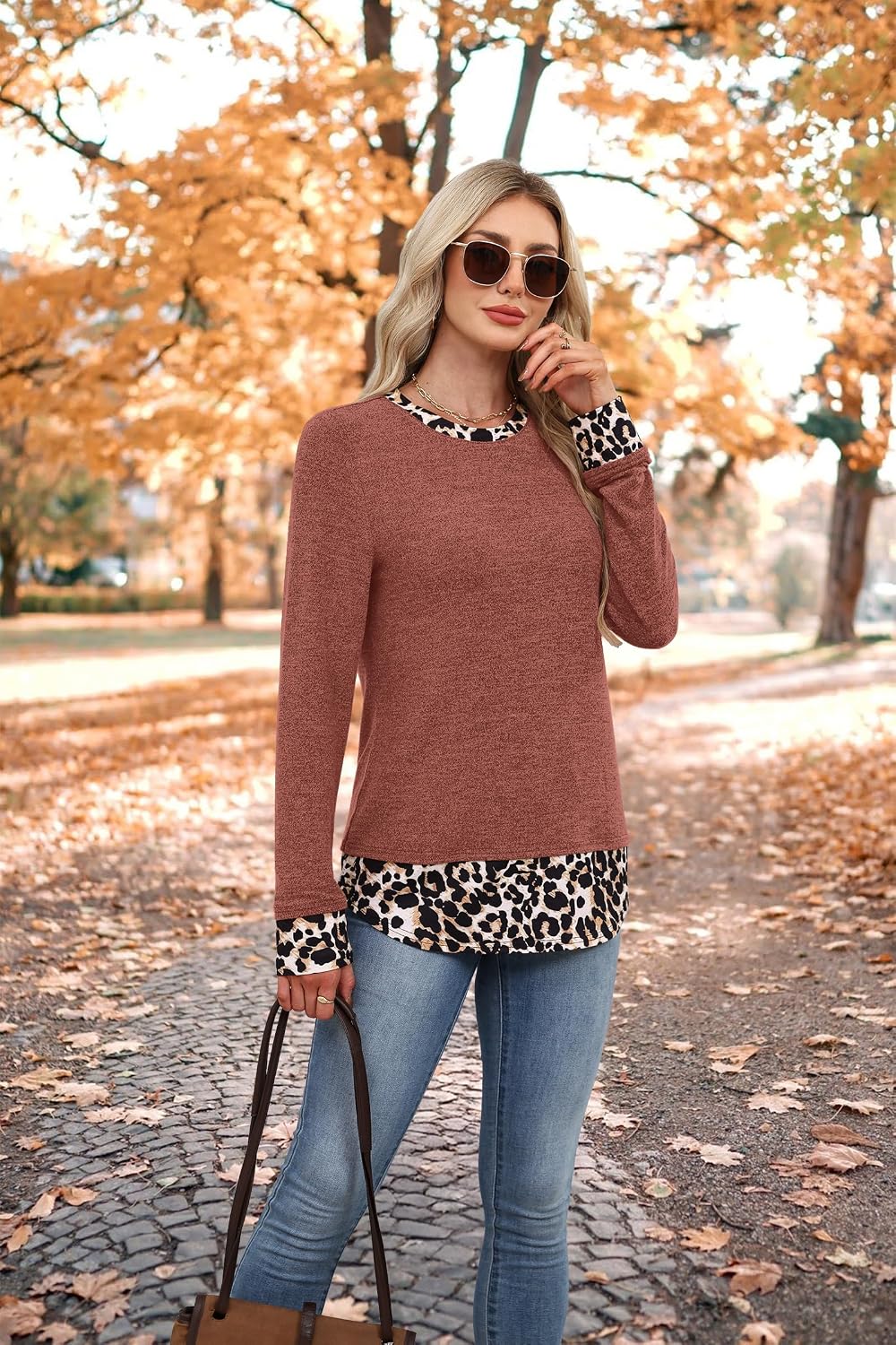 Womens Long Sleeve Shirts Lightweight Tunic Tops
