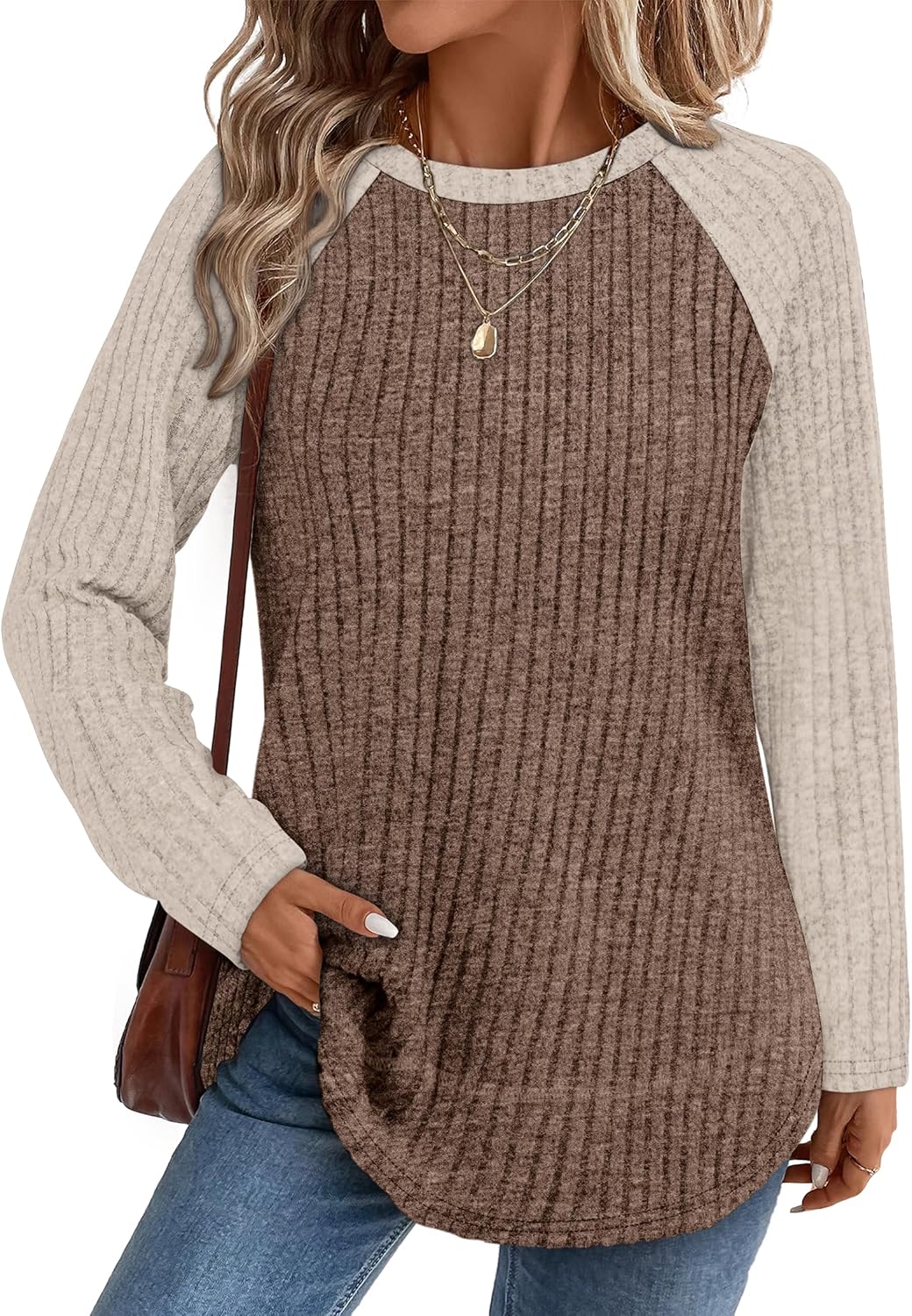 Long Sleeve Shirts for Women Fall Sweaters Lightweight Trendy Tops