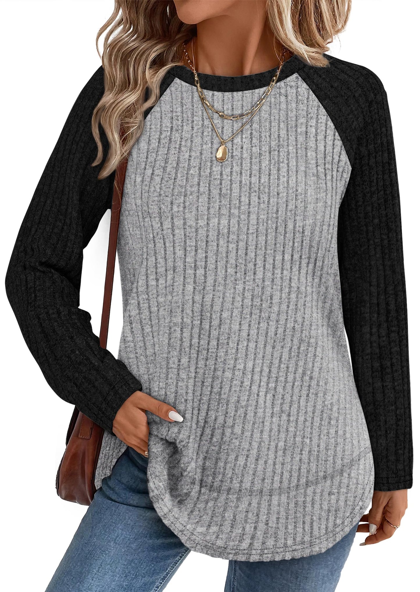 Long Sleeve Shirts for Women Fall Sweaters Lightweight Trendy Tops