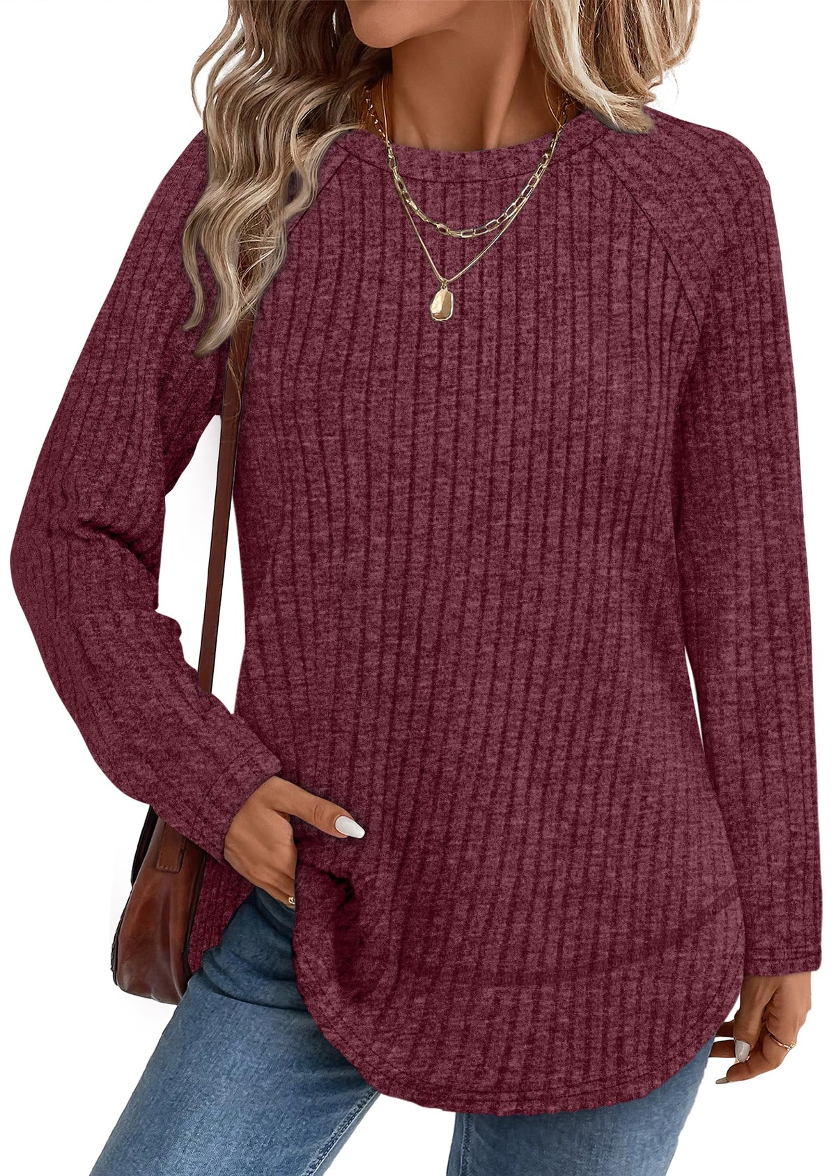 Long Sleeve Shirts for Women Fall Sweaters Lightweight Trendy Tops