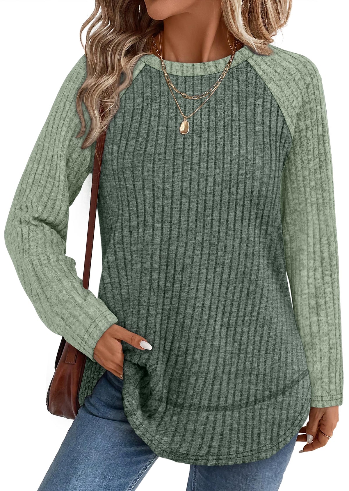 Long Sleeve Shirts for Women Fall Sweaters Lightweight Trendy Tops