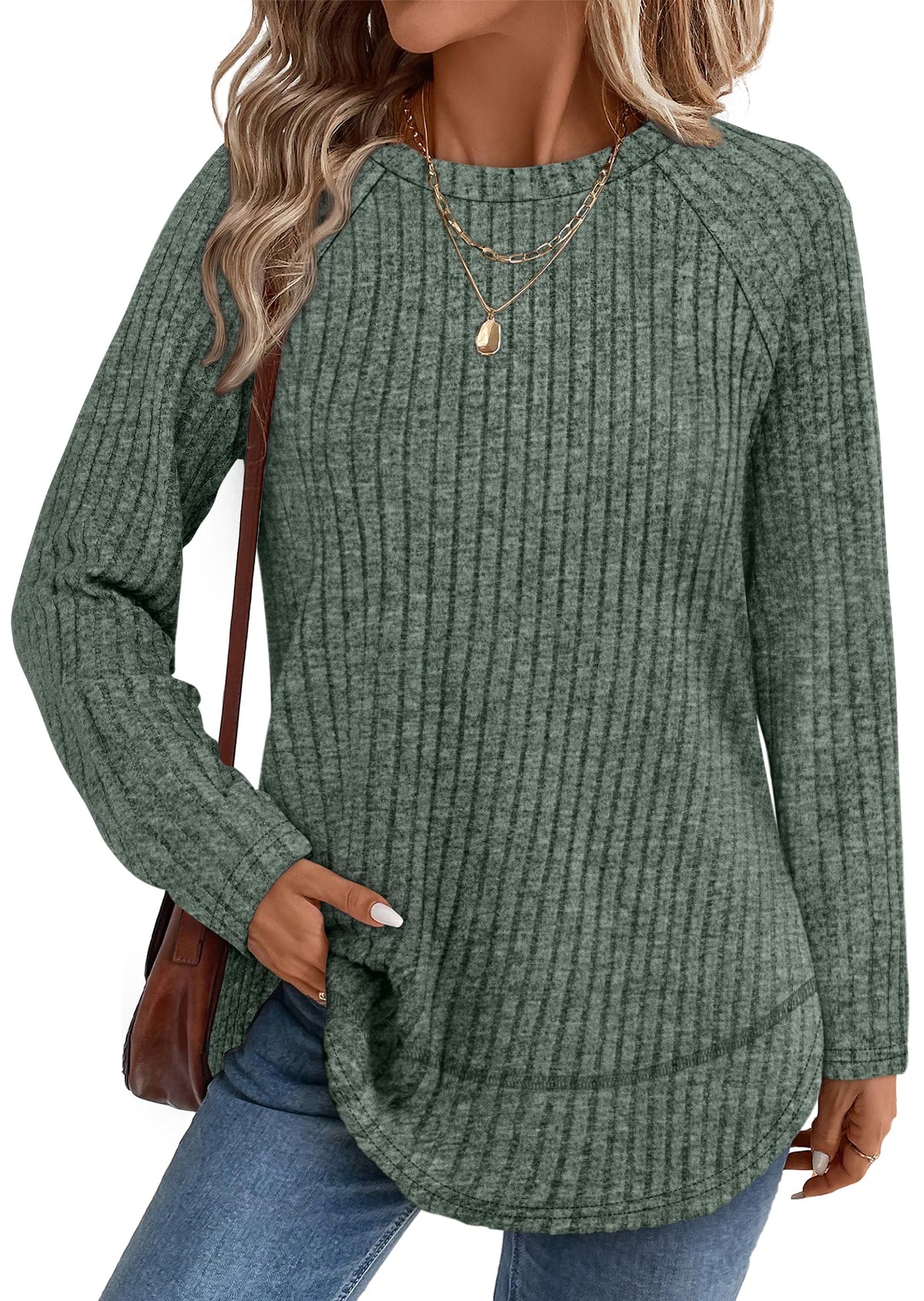 Long Sleeve Shirts for Women Fall Sweaters Lightweight Trendy Tops