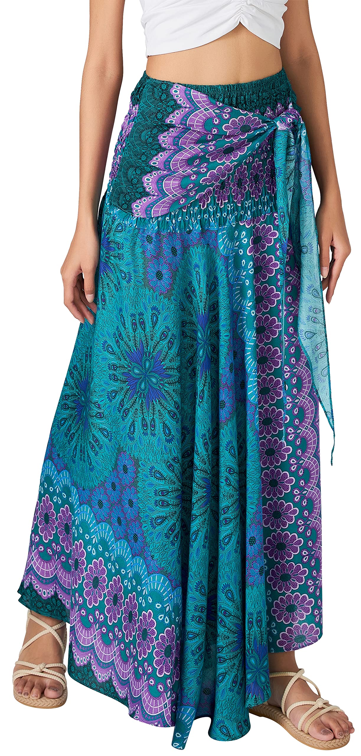 Long Boho Skirts for Women - Bohemian Hippie Maxi Summer Skirt