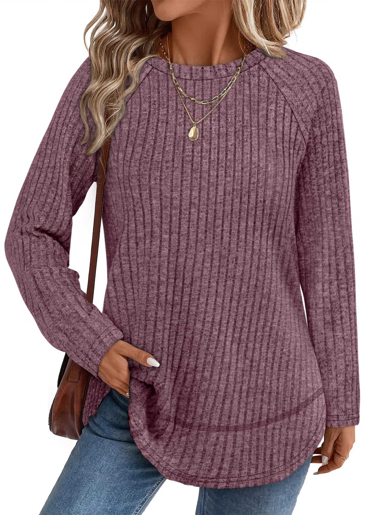 Long Sleeve Shirts for Women Fall Sweaters Lightweight Trendy Tops