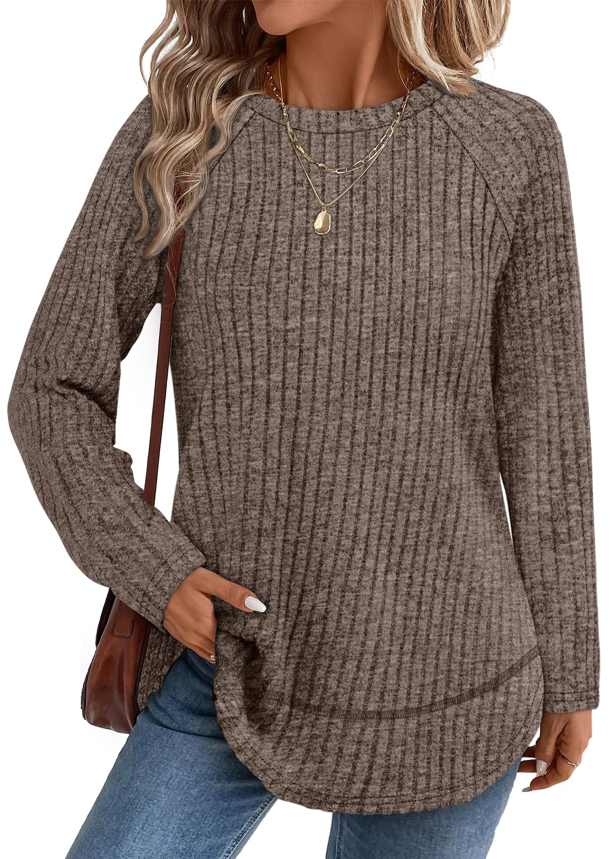 Long Sleeve Shirts for Women Fall Sweaters Lightweight Trendy Tops