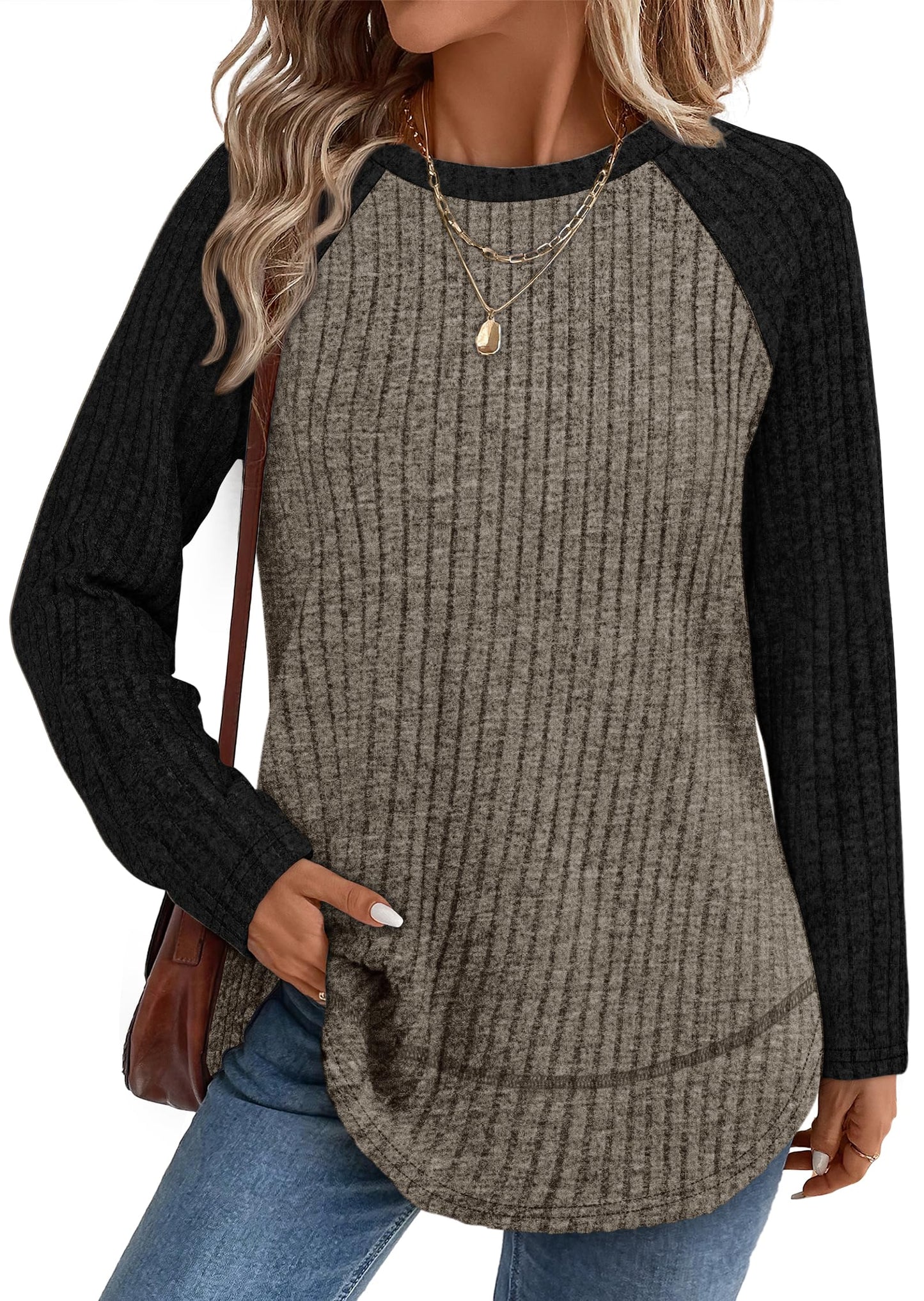 Long Sleeve Shirts for Women Fall Sweaters Lightweight Trendy Tops