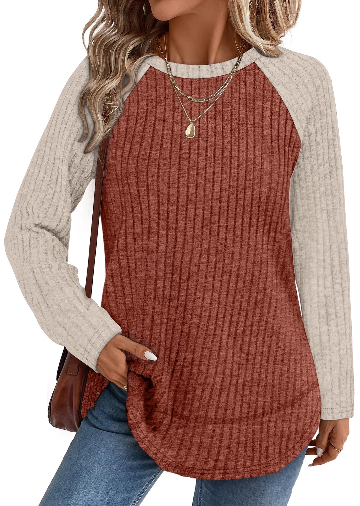 Long Sleeve Shirts for Women Fall Sweaters Lightweight Trendy Tops