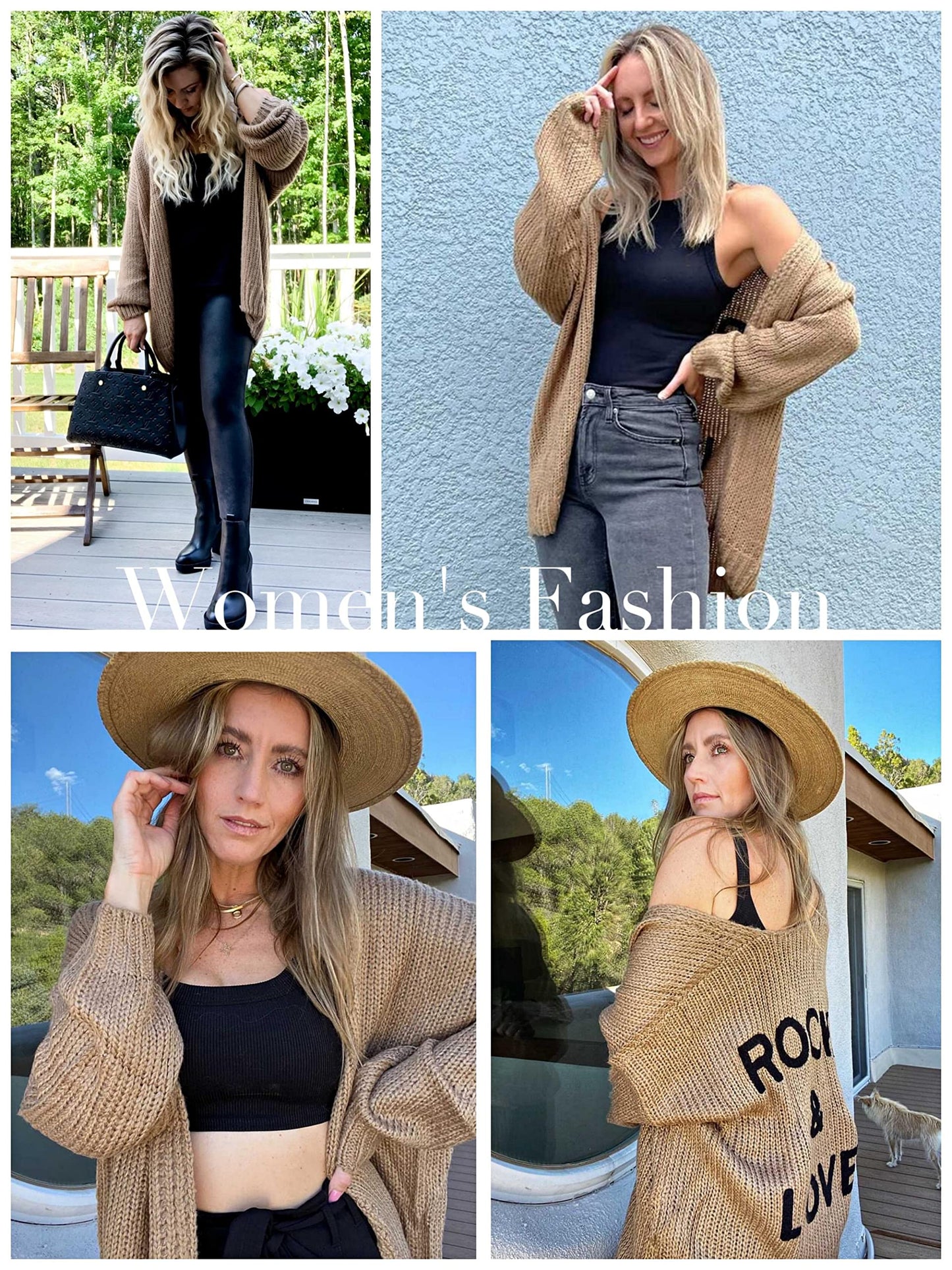 PRETTYGARDEN Women's Long Sleeve Open Front Knit Cardigans Sweaters Soft Loose Draped Coat Outerwear