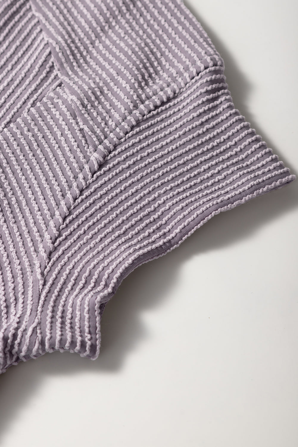 Wild Wind Solid Corded Knit Short Sleeve T Shirt and Wide Leg Pants Set