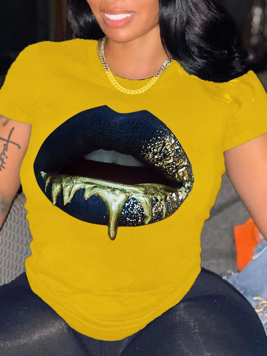 Plus Size Rhinestone Decor T-Shirt: Casual Summer Top