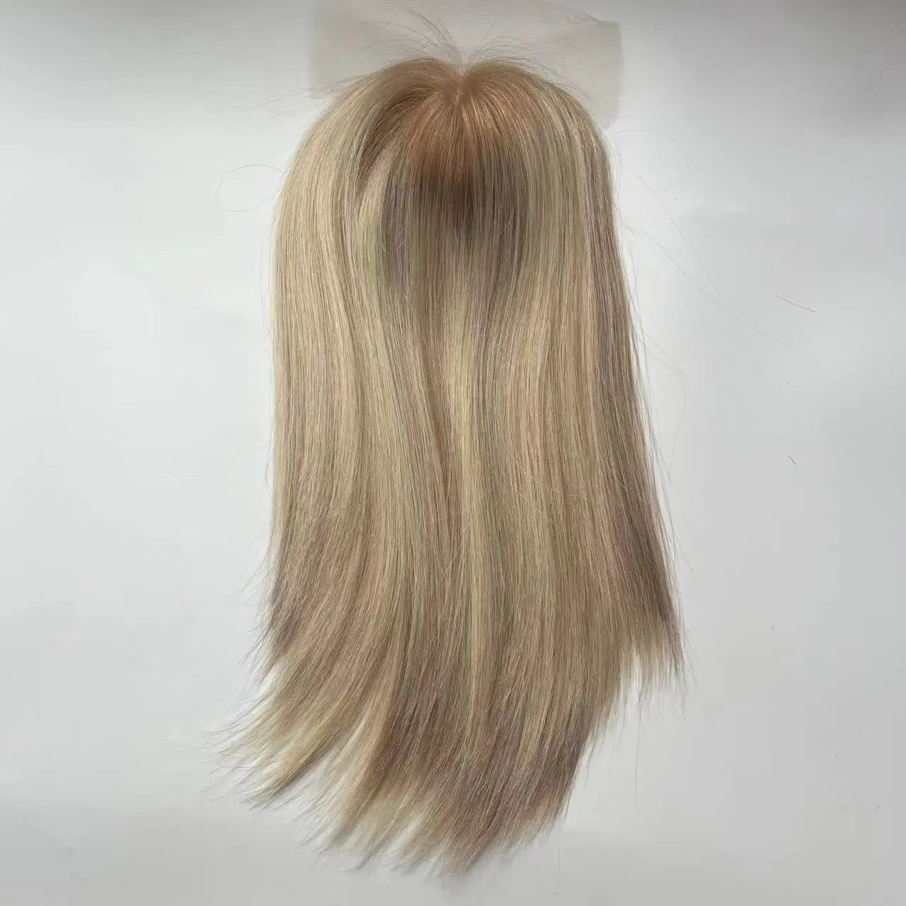 Human Hair Mono Base Topper Hair Piece Balayage Color Kosher Topper