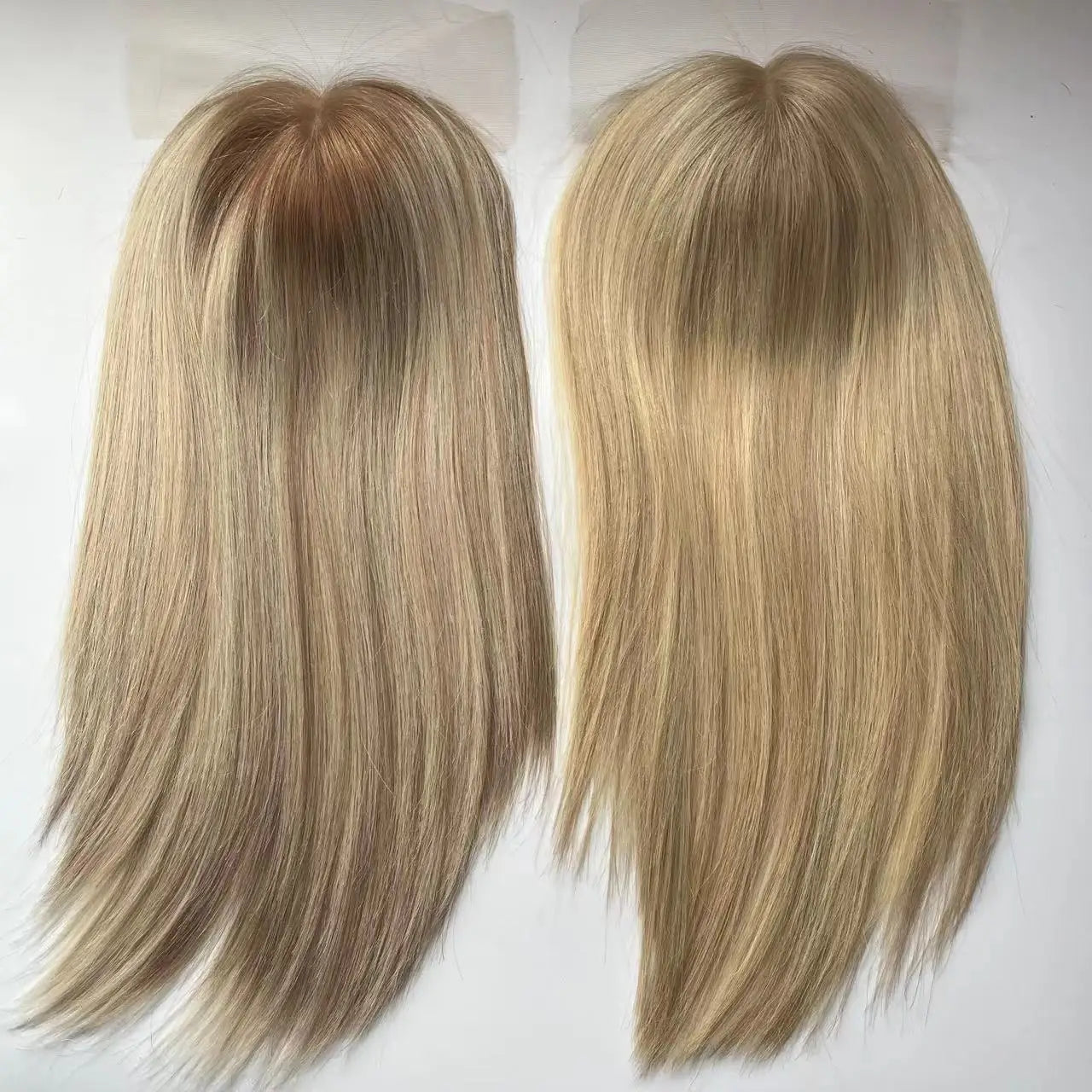Human Hair Mono Base Topper Hair Piece Balayage Color Kosher Topper