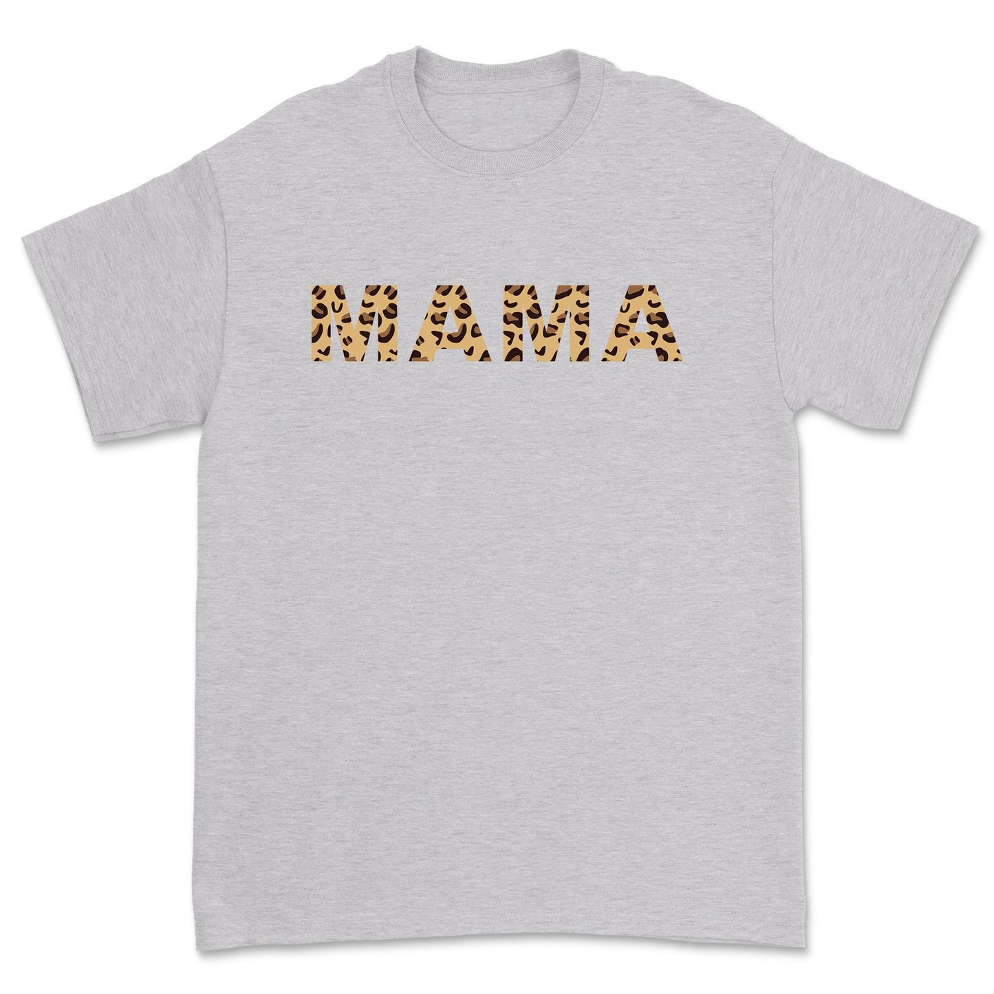 Leopard Print Mama Tee: Short Sleeve Cheetah Mom Graphic Top