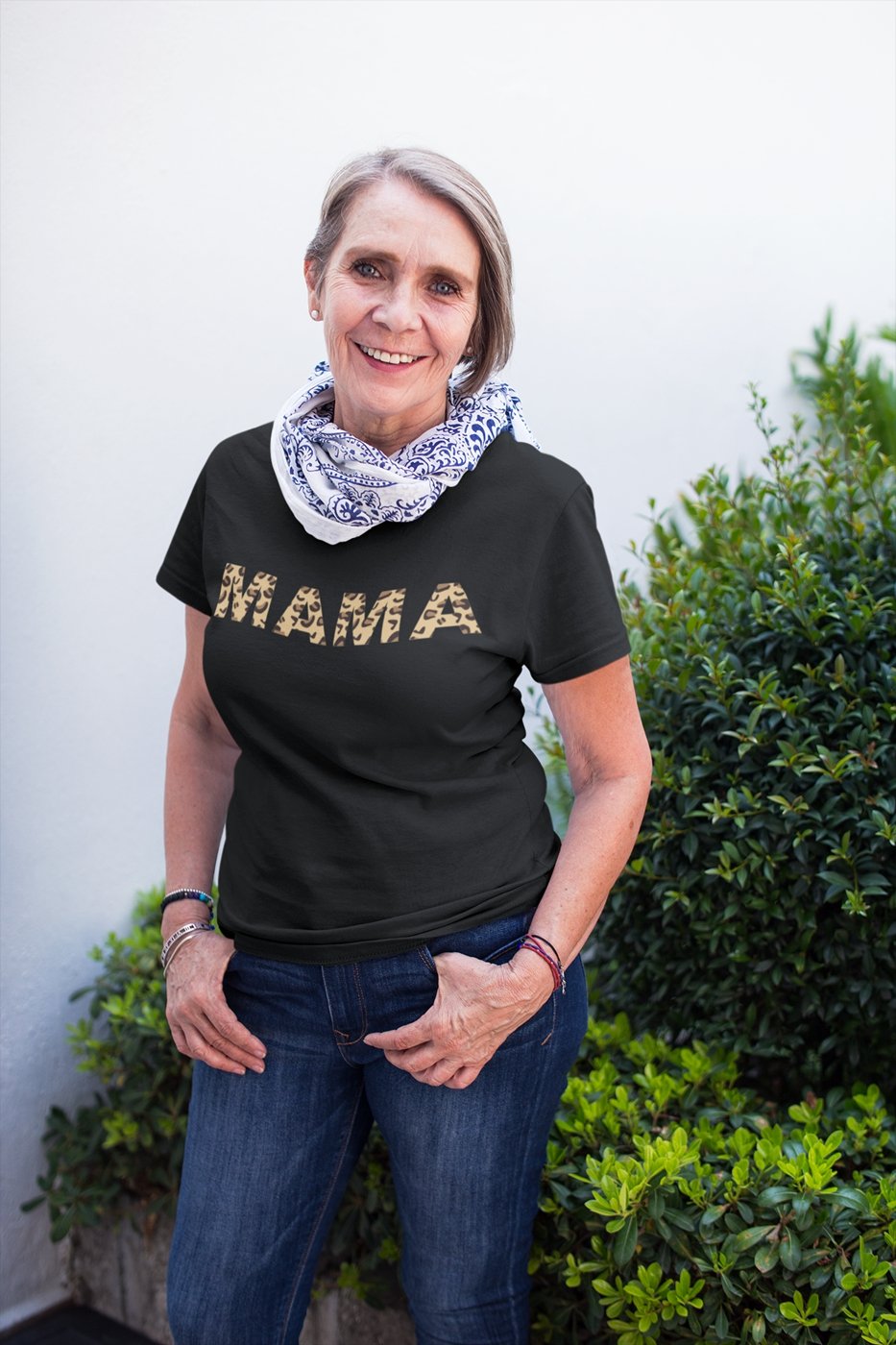 Leopard Print Mama Tee: Short Sleeve Cheetah Mom Graphic Top