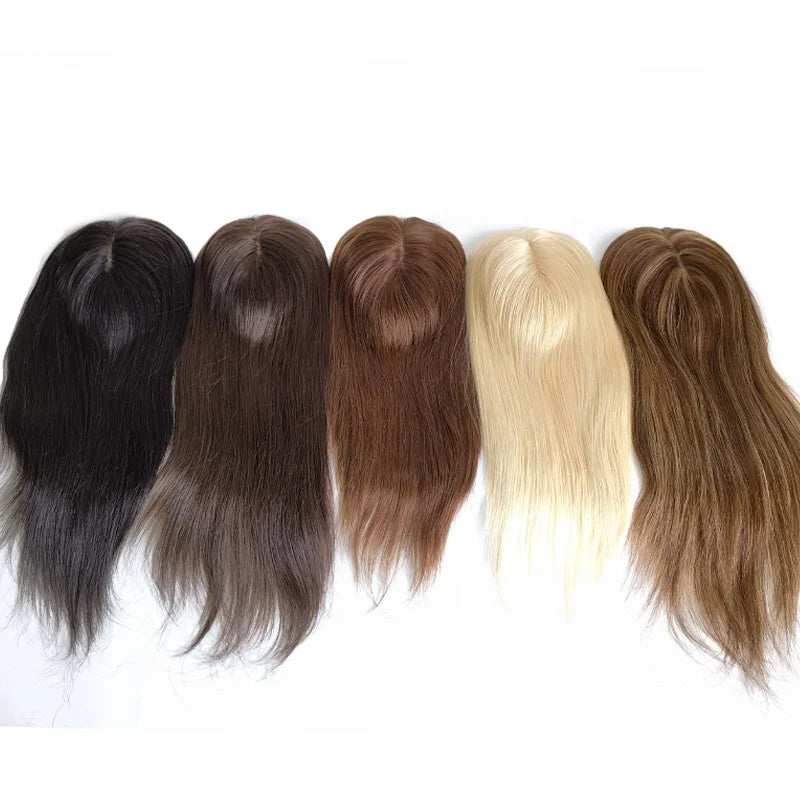 Silk Top PU Coated Clip-In Human Hair Topper for Women