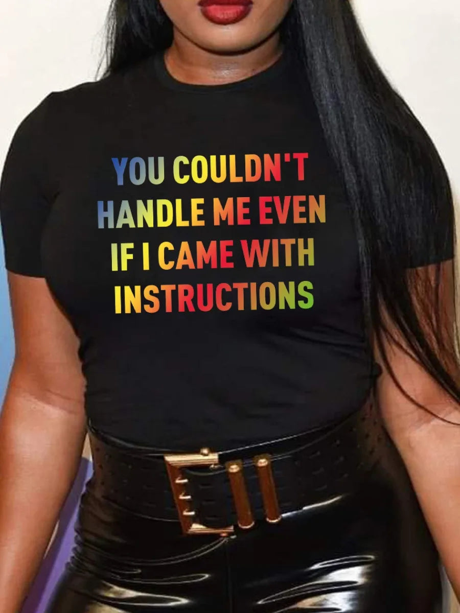 Plus Size Rhinestone Decor T-Shirt: Casual Summer Top